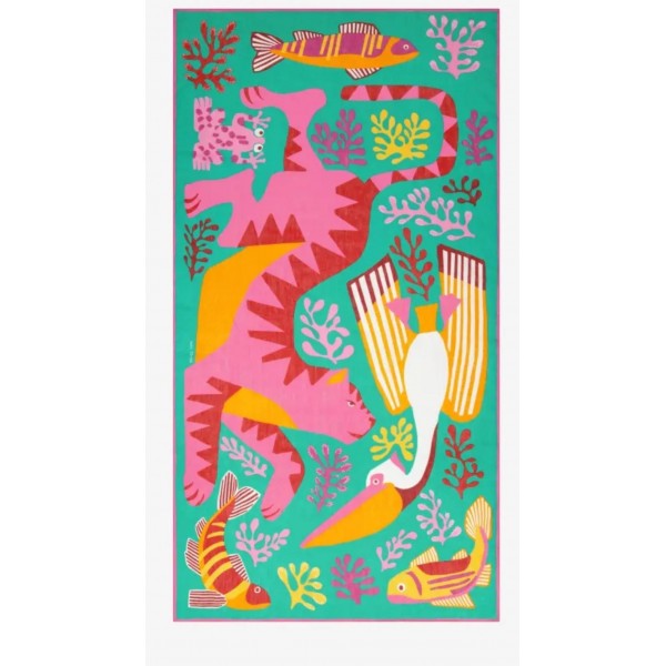 Inoui Editions medvilnės skara SPLASH TURQUOISE
